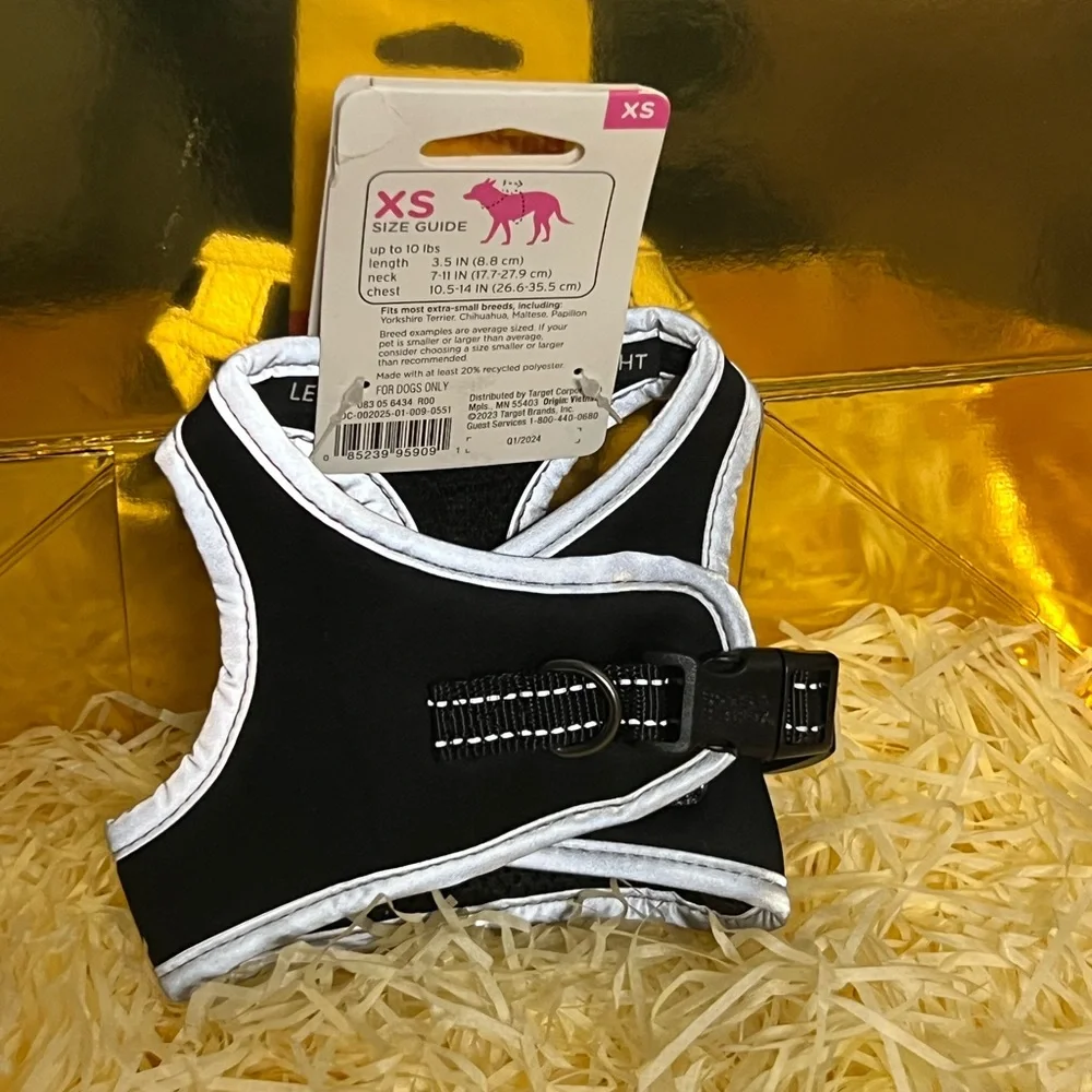 Boots & Barkley - XS Reflective Dog Harness Adjustable in Black